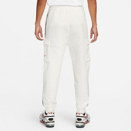 Pantalon survêtement Nike cargo Fleece blanc noir