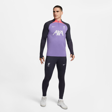 Sweat zippé Liverpool Strike violet noir 2023/24