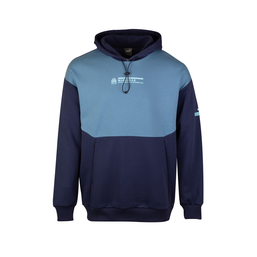 Sweat à capuche OM Football Culture bleu 2023/24