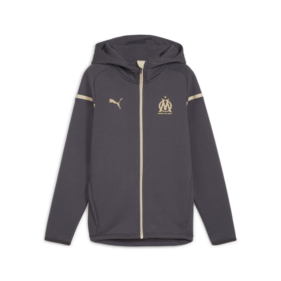 Veste survêtement junior OM Casual noir or 2023/24