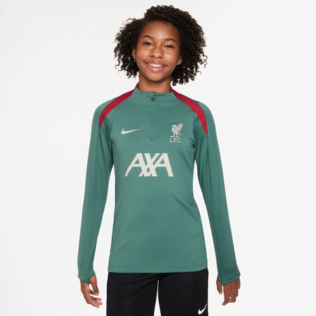Sweat zippé junior Liverpool vert 2024/25