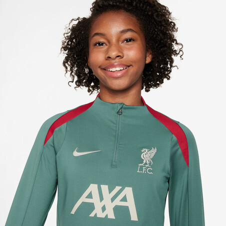 Sweat zippé junior Liverpool vert 2024/25