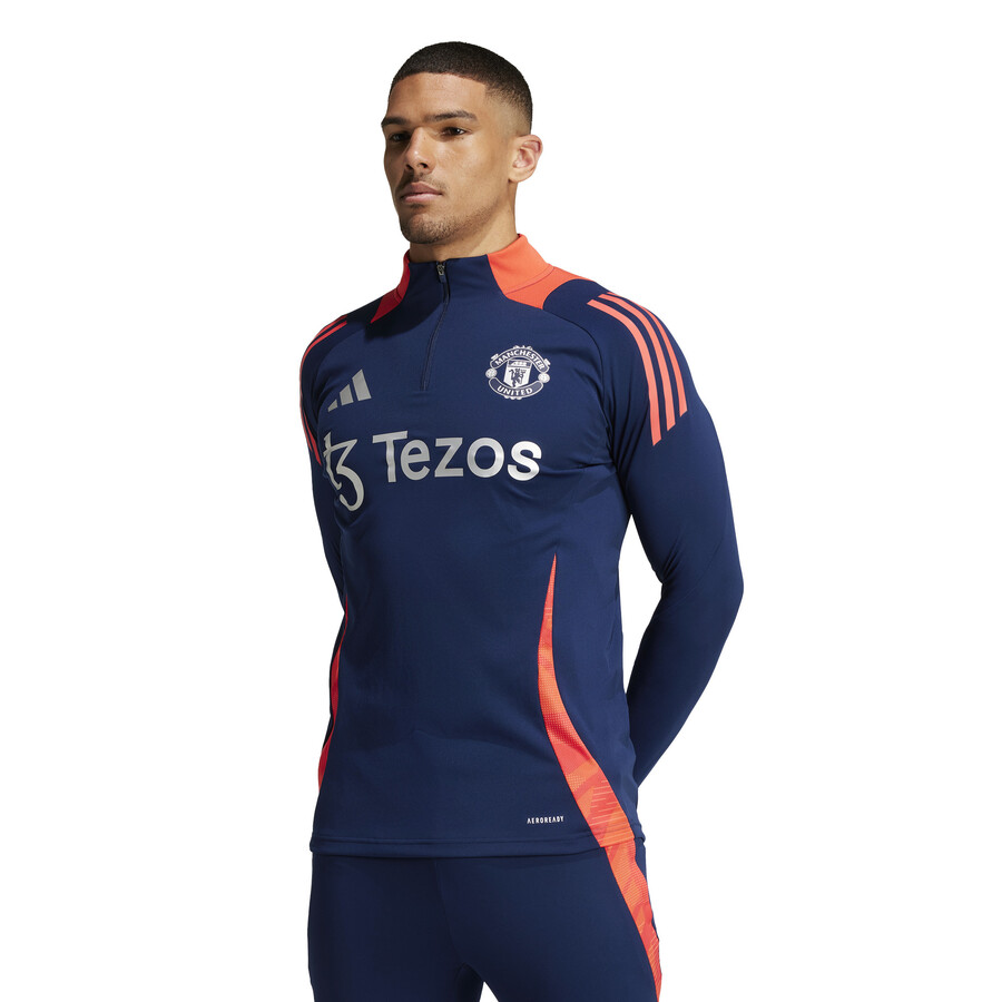 Sweat zippé Manchester United bleu orange 2024/25
