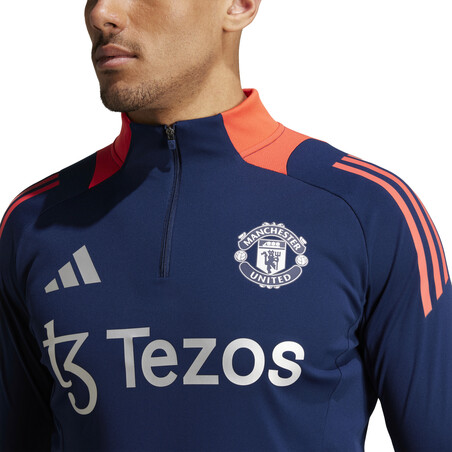 Sweat zippé Manchester United bleu orange 2024/25