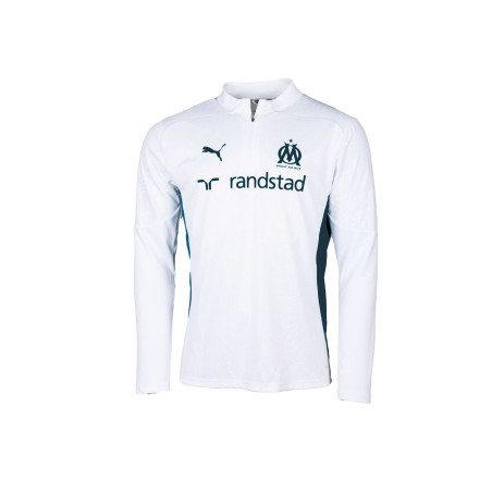 Sweat zippé OM blanc bleu 2024/25