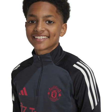Sweat zippé junior Manchester United gris rouge 2024/25