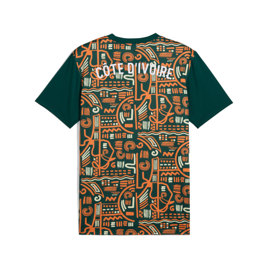 Maillot avant match Côte d'Ivoire vert orange 2025