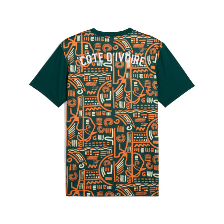 Maillot avant match Côte d'Ivoire vert orange 2025