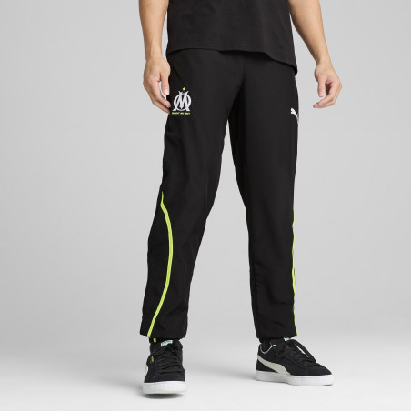 Pantalon survêtement OM Faster Woven noir jaune