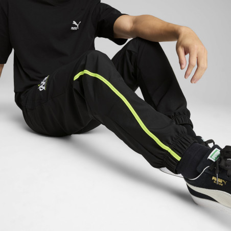 Pantalon survêtement OM Faster Woven noir jaune