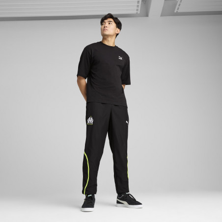 Pantalon survêtement OM Faster Woven noir jaune