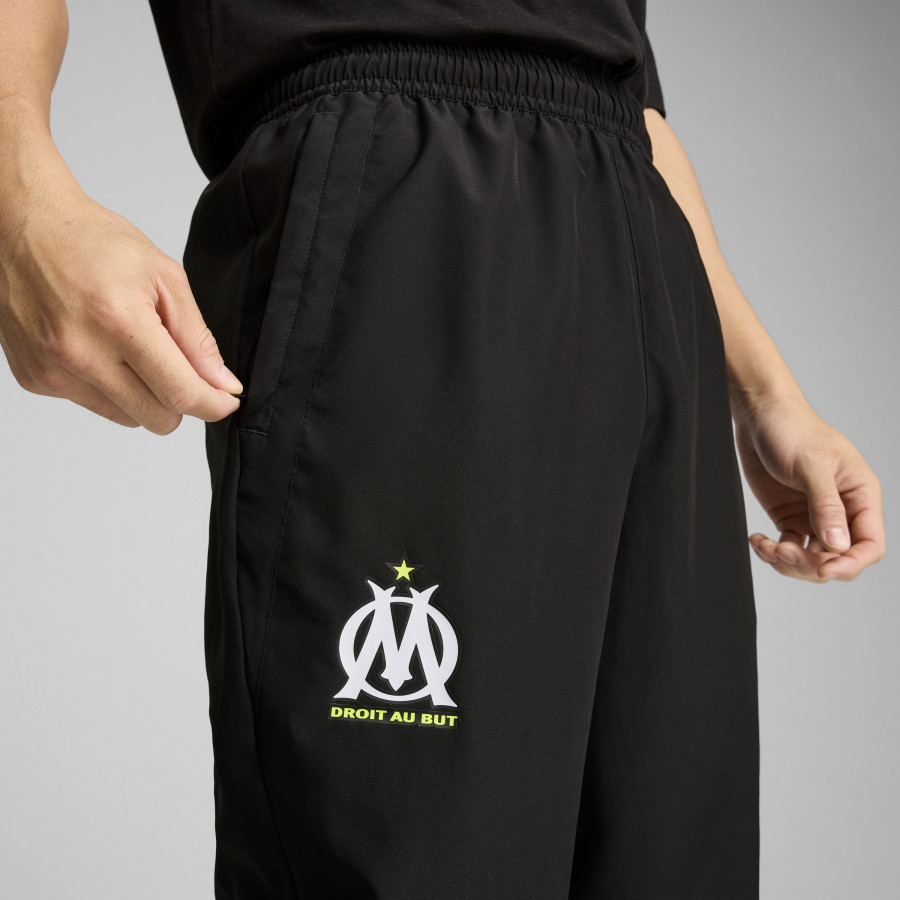 Pantalon survêtement OM Faster Woven noir jaune