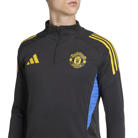 Sweat zippé Manchester United noir jaune