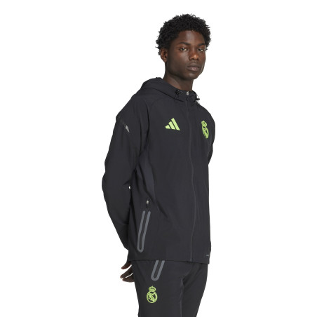 Veste survêtement Real Madrid Vis Tech noir vert