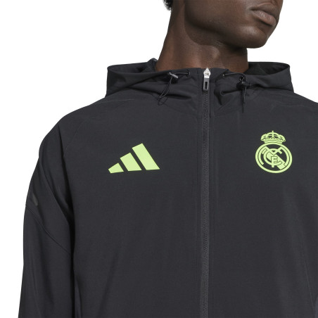Veste survêtement Real Madrid Vis Tech noir vert