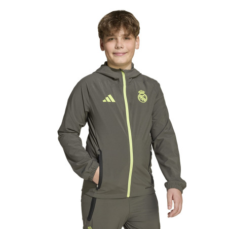 Veste survêtement junior Real Madrid Vis Tech marron vert