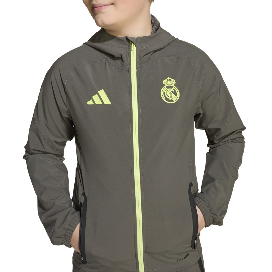 Veste survêtement junior Real Madrid Vis Tech marron vert