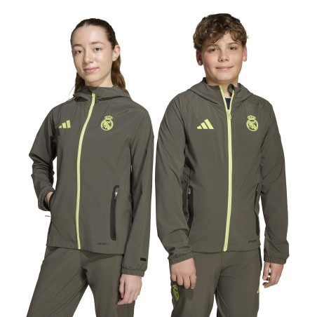 Veste survêtement junior Real Madrid Vis Tech marron vert