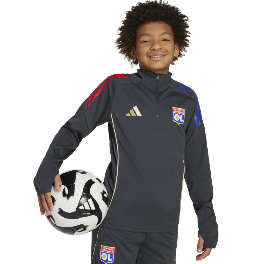 Sweat zippé junior OL gris or