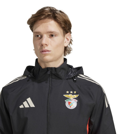 Veste imperméable Benfica noir rouge