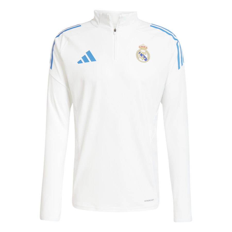 Sweat zippé Real Madrid blanc bleu