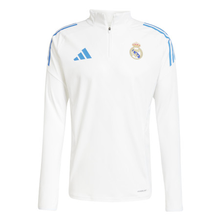 Sweat zippé Real Madrid blanc bleu
