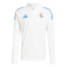Sweat zippé Real Madrid blanc bleu