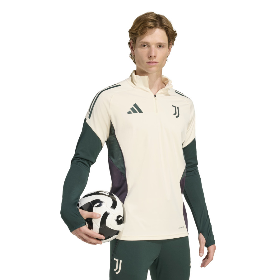 Sweat zippé Juventus blanc vert