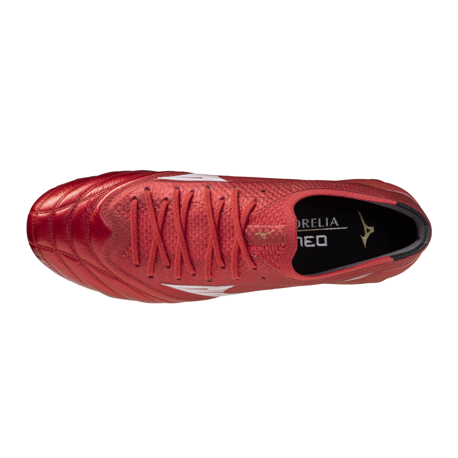 Mizuno Morelia Neo Beta Elite FG rouge blanc