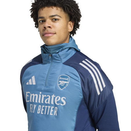 Sweat zippé à cagoule Arsenal bleu