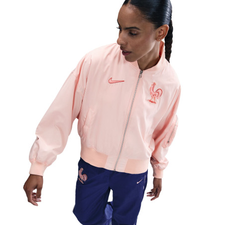 Veste bomber Equipe de France rose