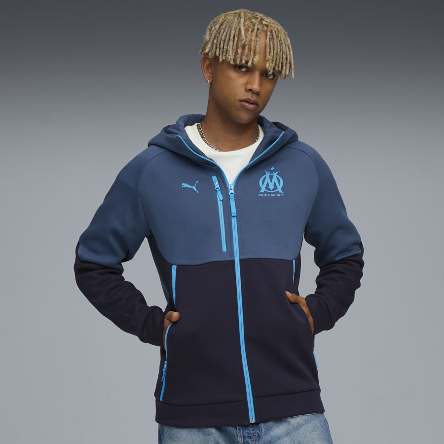 Veste survêtement OM PumaTech bleu foncé