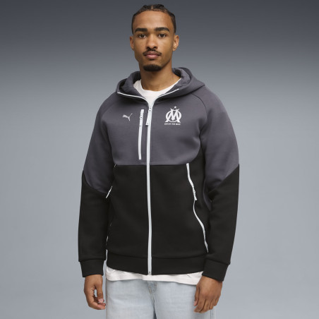 Veste survêtement OM PumaTech noir gris