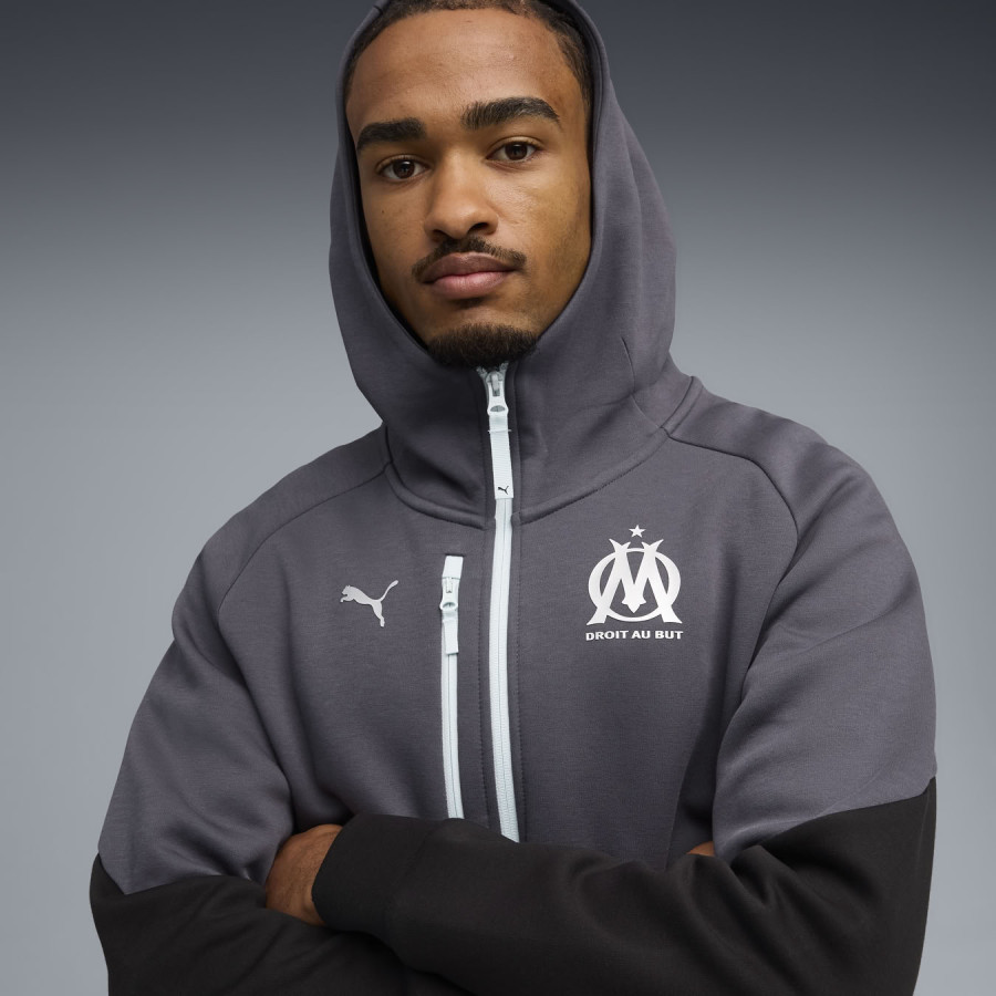 Veste survêtement OM PumaTech noir gris