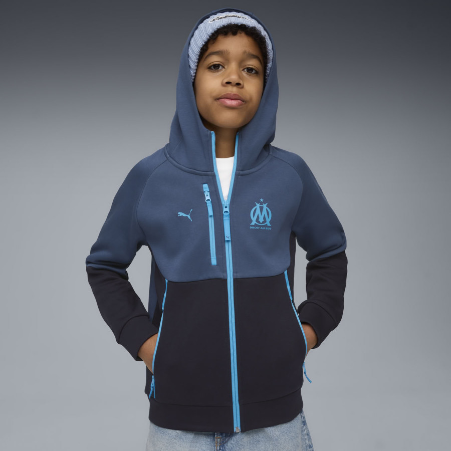 Veste survêtement junior OM PumaTech bleu foncé