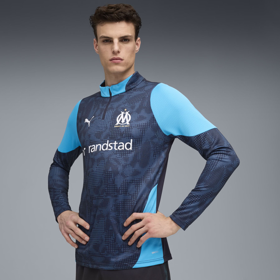 Sweat zippé OM bleu foncé