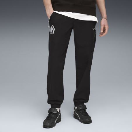 Pantalon survêtement OM PumaTech woven noir blanc