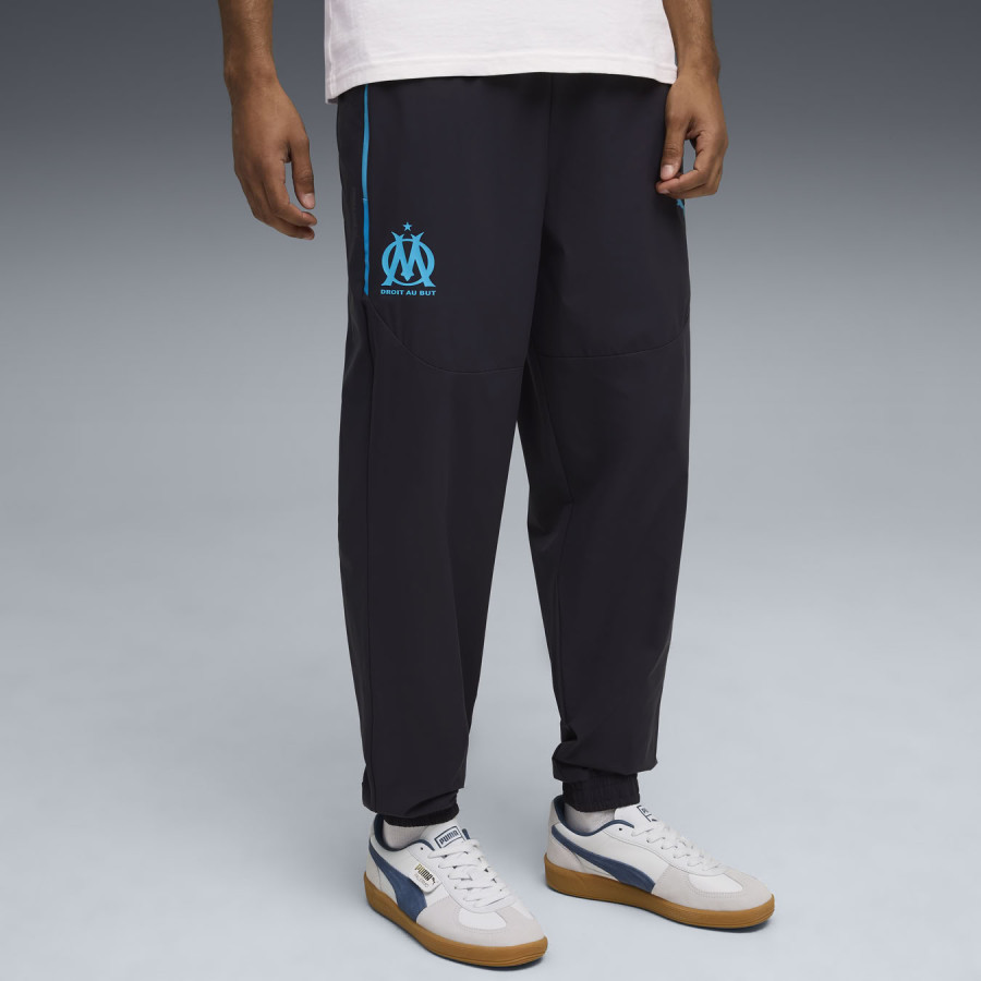 Pantalon survêtement OM PumaTech woven bleu foncé