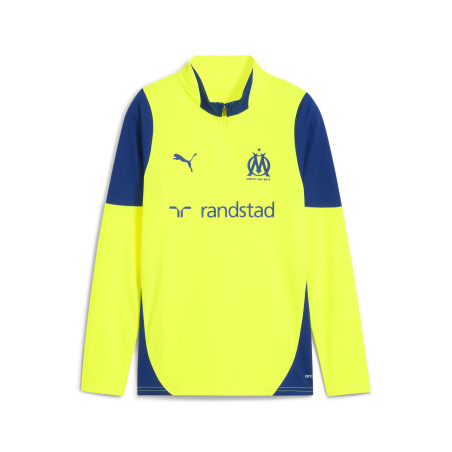 Sweat zippé junior OM jaune bleu