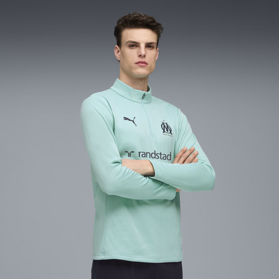 Sweat zippé OM warm bleu