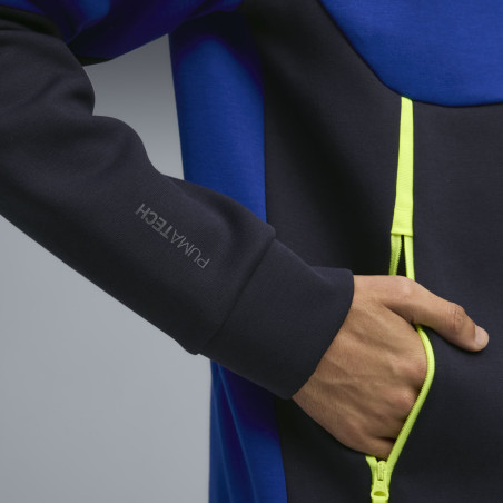 Veste survêtement OM PUMATECH Fleece bleu jaune