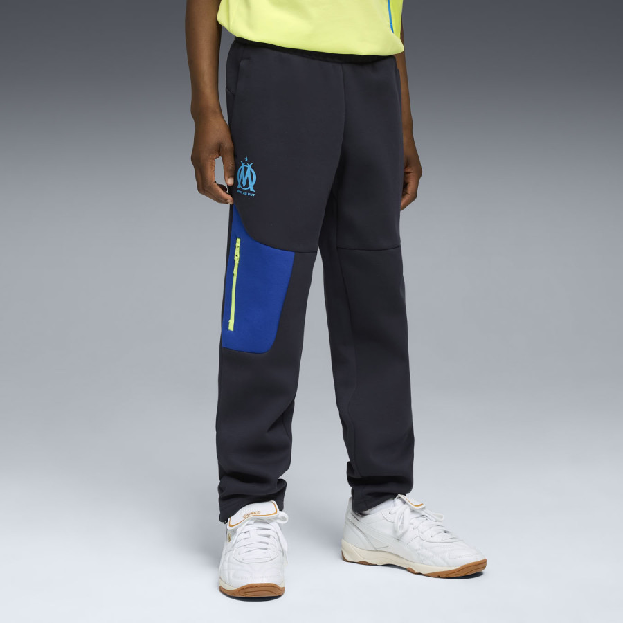 Pantalon survêtement junior OM PUMATECH Fleece noir bleu
