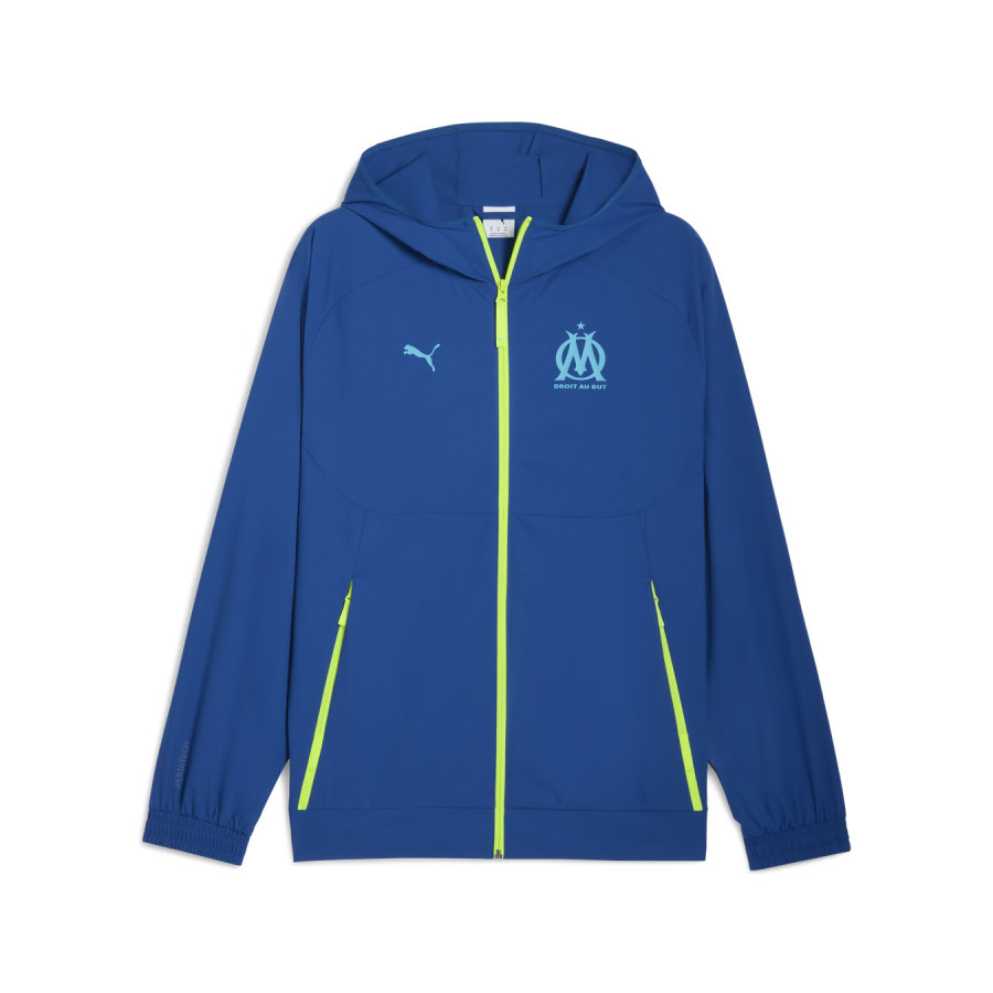 Veste survêtement OM PUMATECH Woven bleu jaune
