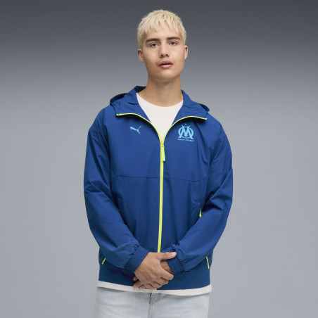 Veste survêtement OM PUMATECH Woven bleu jaune