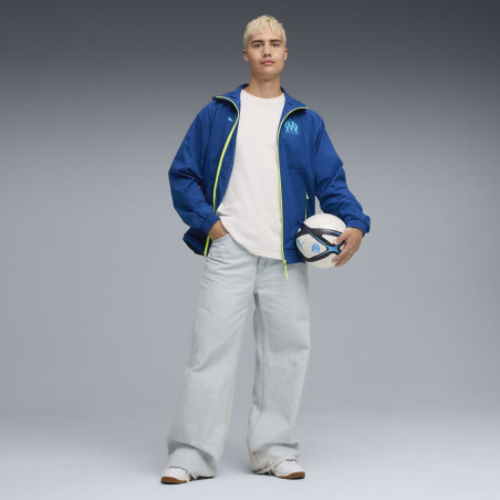 Veste survêtement OM PUMATECH Woven bleu jaune