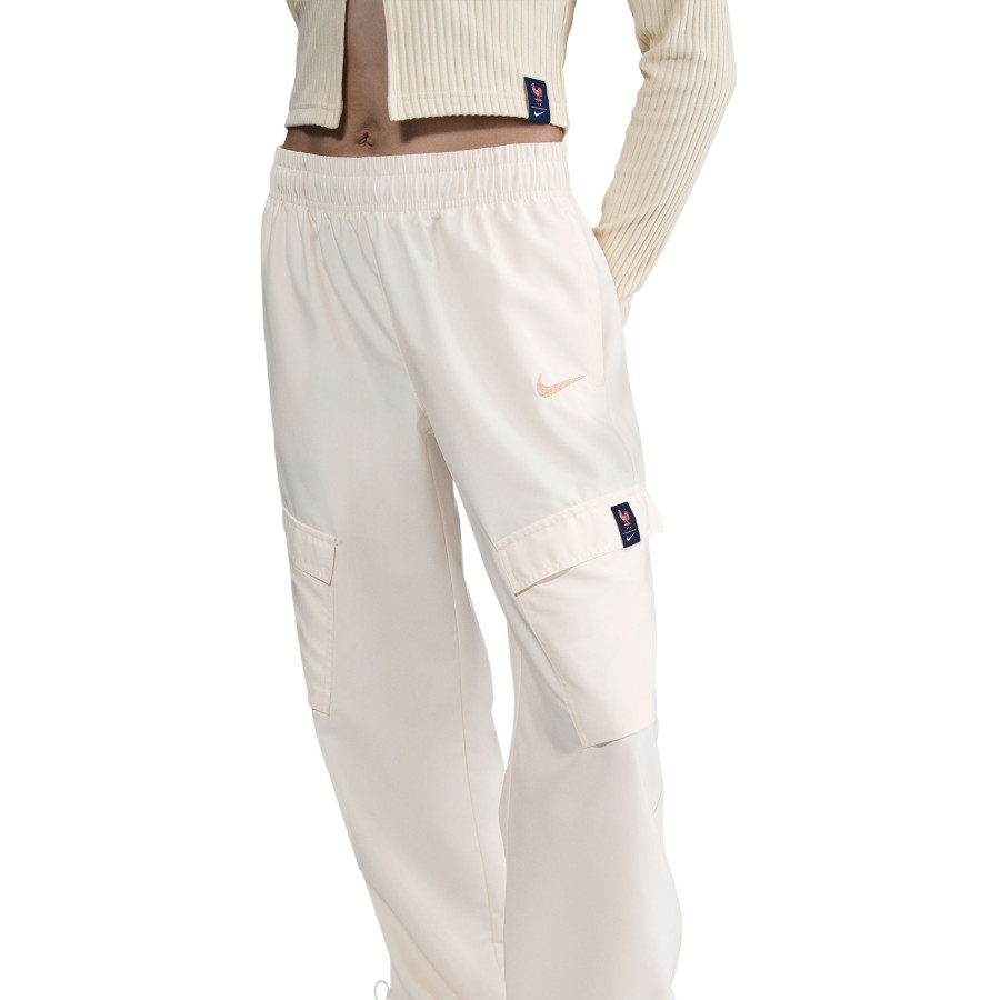 Pantalon cargo tissé Femme Equipe de France beige