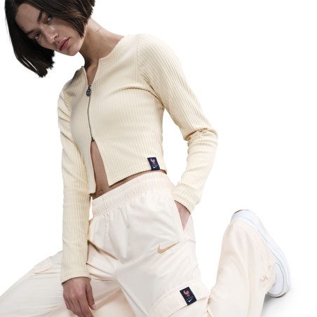 Pantalon cargo tissé Femme Equipe de France beige