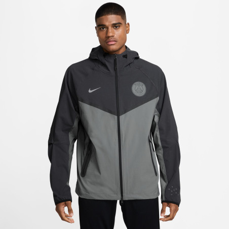 Veste survêtement PSG Tech Woven noir gris