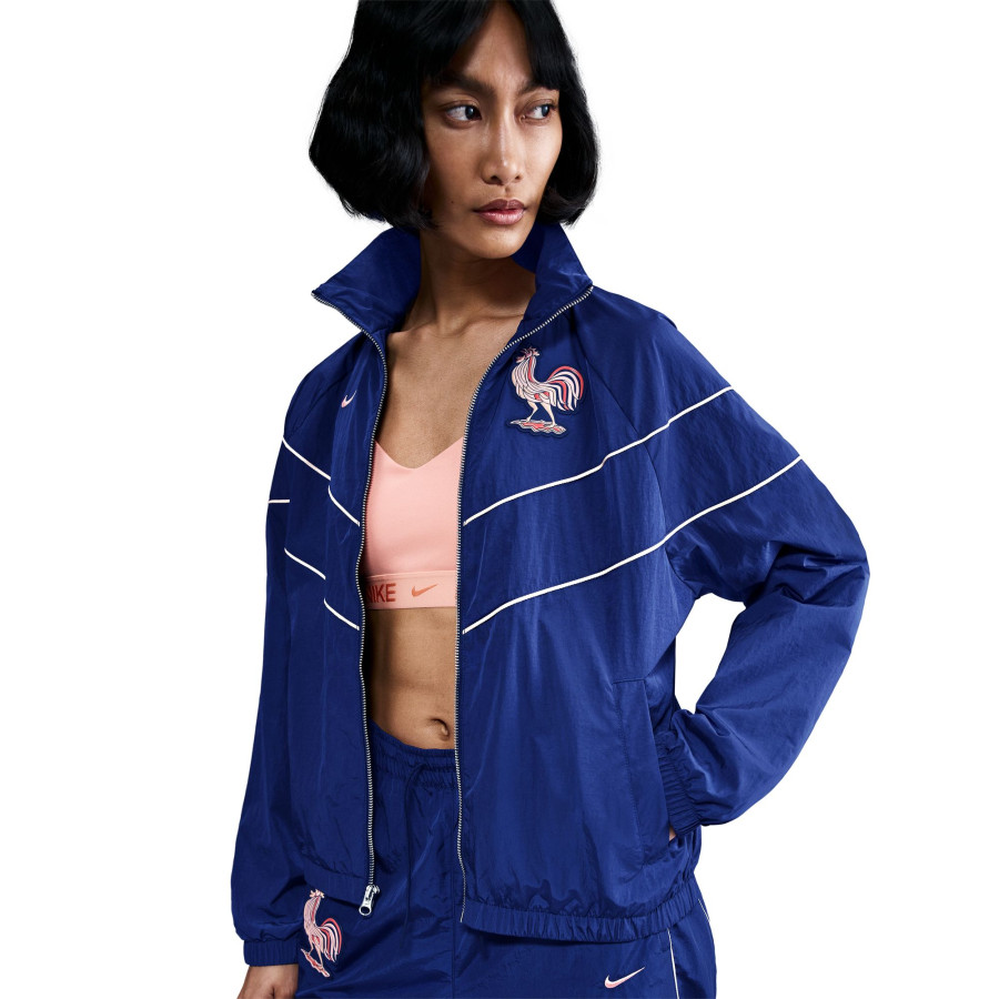 Veste survêtement Femme Equipe de France woven bleu