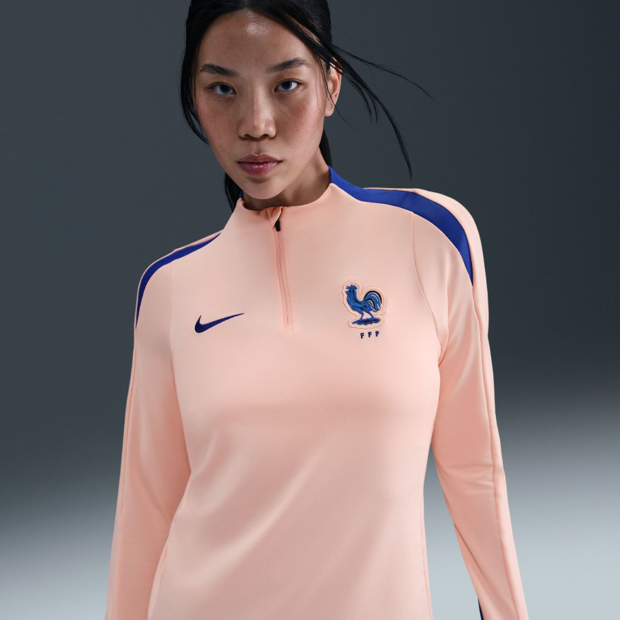 Sweat zippé Femme Equipe de France rose bleu